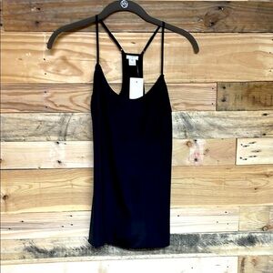 J. Crew size 00 Black Spaghetti Strap Lightweight Silk Blouse Cami